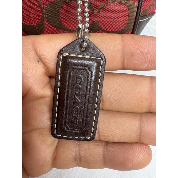 vintage Coach Mini Lunch Tote in red monogrammed signature canvas - Picture 9 of 9